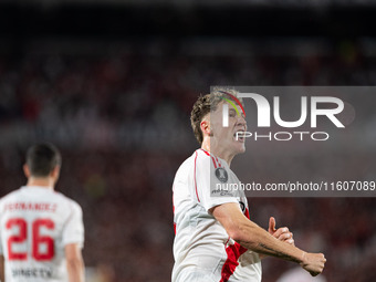 Players of River Plate from Argentina and Colo Colo from Chile during a second leg soccer game of the quarterfinals of the Copa Libertadores...