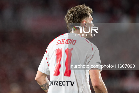 Players of River Plate from Argentina and Colo Colo from Chile during a second leg soccer game of the quarterfinals of the Copa Libertadores...