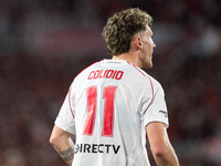 Players of River Plate from Argentina and Colo Colo from Chile during a second leg soccer game of the quarterfinals of the Copa Libertadores...