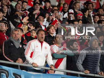 Players of River Plate from Argentina and Colo Colo from Chile during a second leg soccer game of the quarterfinals of the Copa Libertadores...