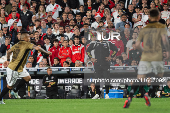 Players of River Plate from Argentina and Colo Colo from Chile during a second leg soccer game of the quarterfinals of the Copa Libertadores...