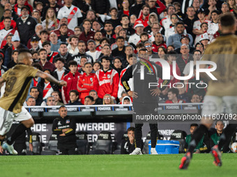 Players of River Plate from Argentina and Colo Colo from Chile during a second leg soccer game of the quarterfinals of the Copa Libertadores...