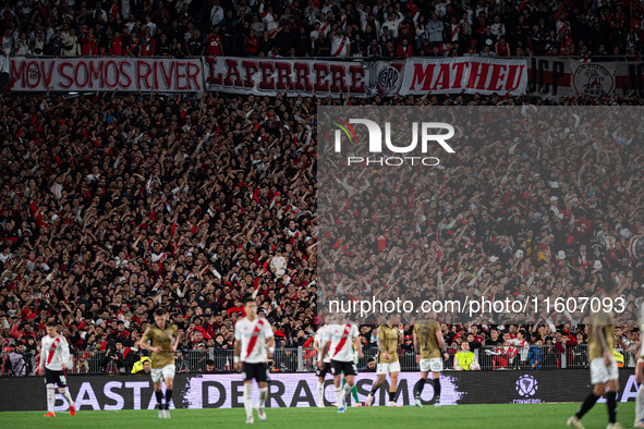 Players of River Plate from Argentina and Colo Colo from Chile during a second leg soccer game of the quarterfinals of the Copa Libertadores...