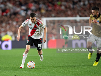 Players of River Plate from Argentina and Colo Colo from Chile during a second leg soccer game of the quarterfinals of the Copa Libertadores...