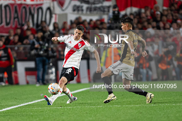 Players of River Plate from Argentina and Colo Colo from Chile during a second leg soccer game of the quarterfinals of the Copa Libertadores...