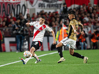 Players of River Plate from Argentina and Colo Colo from Chile during a second leg soccer game of the quarterfinals of the Copa Libertadores...