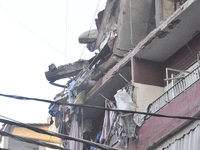 Lebanese security forces take security measures in the area after an Israeli airstrike in Beirut, Lebanon, on September 24, 2024. Six people...