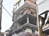 Lebanese security forces take security measures in the area after an Israeli airstrike in Beirut, Lebanon, on September 24, 2024. Six people...