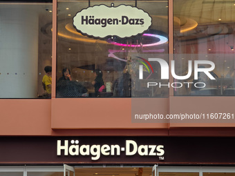 A Haagen-Dazs ice cream shop is seen at Nanjing Road Pedestrian Street in Huangpu District in Shanghai, China, on September 25, 2024. (