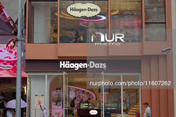 A Haagen-Dazs ice cream shop is seen at Nanjing Road Pedestrian Street in Huangpu District in Shanghai, China, on September 25, 2024. 