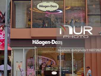 A Haagen-Dazs ice cream shop is seen at Nanjing Road Pedestrian Street in Huangpu District in Shanghai, China, on September 25, 2024. (