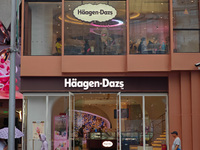 A Haagen-Dazs ice cream shop is seen at Nanjing Road Pedestrian Street in Huangpu District in Shanghai, China, on September 25, 2024. (