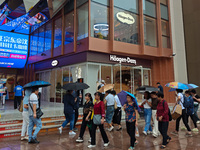 A Haagen-Dazs ice cream shop is seen at Nanjing Road Pedestrian Street in Huangpu District in Shanghai, China, on September 25, 2024. (