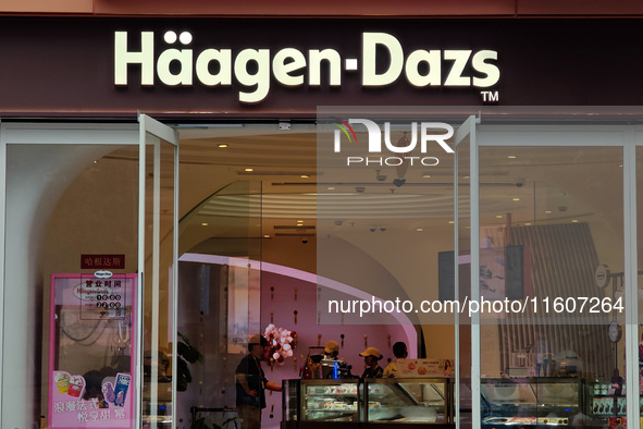 A Haagen-Dazs ice cream shop is seen at Nanjing Road Pedestrian Street in Huangpu District in Shanghai, China, on September 25, 2024. 