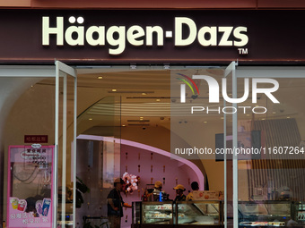 A Haagen-Dazs ice cream shop is seen at Nanjing Road Pedestrian Street in Huangpu District in Shanghai, China, on September 25, 2024. (