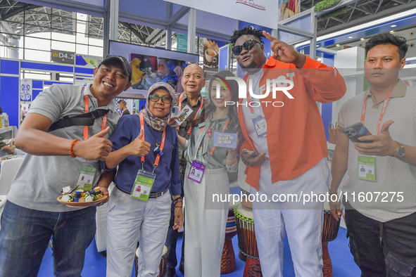 African businessmen attend the 21st China-Asean Expo in Nanning, China, on September 25, 2024. 