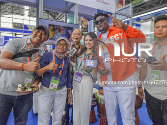 African businessmen attend the 21st China-Asean Expo in Nanning, China, on September 25, 2024. (