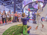 Visitors visit Cambodia's stand at the 21st China-Asean Expo in Nanning, China, on September 25, 2024. (