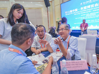 Businessmen exchange views at the 21st China-Asean Expo in Nanning, China, on September 25, 2024. (