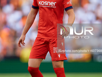 Herrando of CA Osasuna looks on during the LaLiga EA Sports match between Valencia CF and CA Osasuna at Mestalla stadium in Valencia, Spain,...