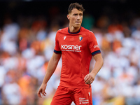 Herrando of CA Osasuna looks on during the LaLiga EA Sports match between Valencia CF and CA Osasuna at Mestalla stadium in Valencia, Spain,...