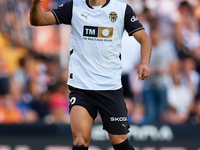 Luis Rioja of Valencia CF reacts during the LaLiga EA Sports match between Valencia CF and CA Osasuna at Mestalla stadium in Valencia, Spain...