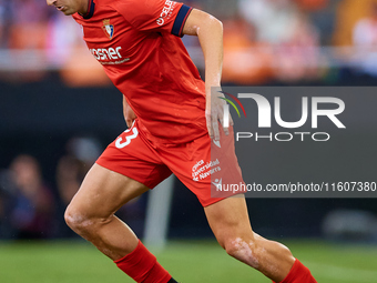 Abel Bretones of CA Osasuna is in action during the LaLiga EA Sports match between Valencia CF and CA Osasuna at Mestalla stadium in Valenci...