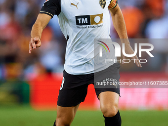 Pepelu of Valencia CF is in action during the LaLiga EA Sports match between Valencia CF and CA Osasuna at Mestalla stadium in Valencia, Spa...