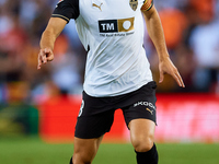 Pepelu of Valencia CF is in action during the LaLiga EA Sports match between Valencia CF and CA Osasuna at Mestalla stadium in Valencia, Spa...