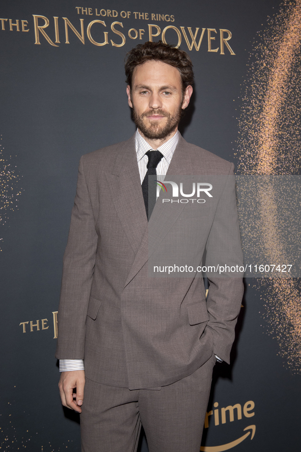 Charlie Vickers attends ''The Lord Of The Rings: The Rings Of Power'' Season 2 New York Premiere at The Whitby Hotel in New York, USA, on Se...