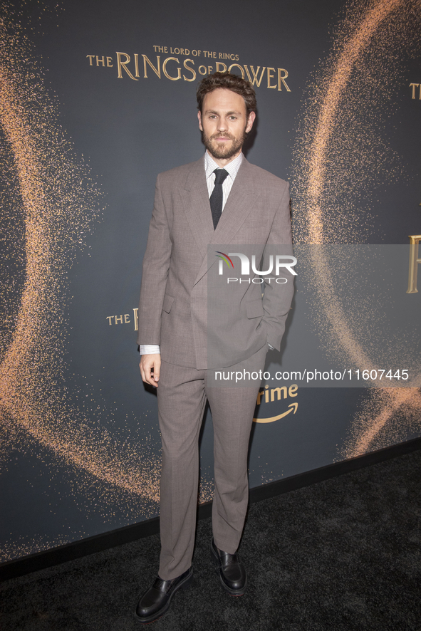 Charlie Vickers attends ''The Lord Of The Rings: The Rings Of Power'' Season 2 New York Premiere at The Whitby Hotel in New York, USA, on Se...