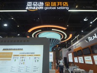 Visitors visit the Amazon booth at the Global Digital Trade Expo in Hangzhou, China, on September 25, 2024. (