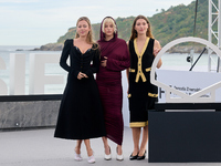 Esther Exposito, Mathilde Olliver, and Malena Villa attend the Photocall El Llanto during the 72nd San Sebastian International Film Festival...