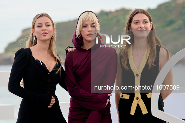 Esther Exposito, Mathilde Olliver, and Malena Villa attend the Photocall El Llanto during the 72nd San Sebastian International Film Festival...