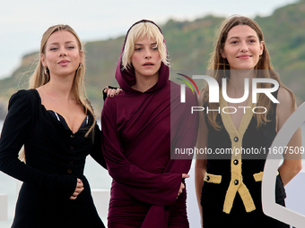 Esther Exposito, Mathilde Olliver, and Malena Villa attend the Photocall El Llanto during the 72nd San Sebastian International Film Festival...