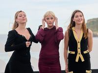 Esther Exposito, Mathilde Olliver, and Malena Villa attend the Photocall El Llanto during the 72nd San Sebastian International Film Festival...