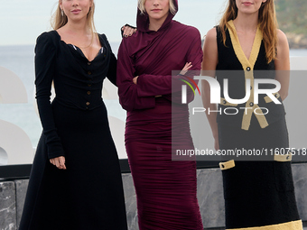 Esther Exposito, Mathilde Olliver, and Malena Villa attend the Photocall El Llanto during the 72nd San Sebastian International Film Festival...