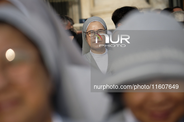 Nuns attend Pope Francis' weekly general audience in The Vatican, on September 25, 2024, at St. Peter's Square. 