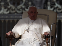 Pope Francis leads the general audience in Saint Peter's Square, Vatican City, on September 25, 2024 (