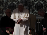 Pope Francis leads the general audience in Saint Peter's Square, Vatican City, on September 25, 2024 (