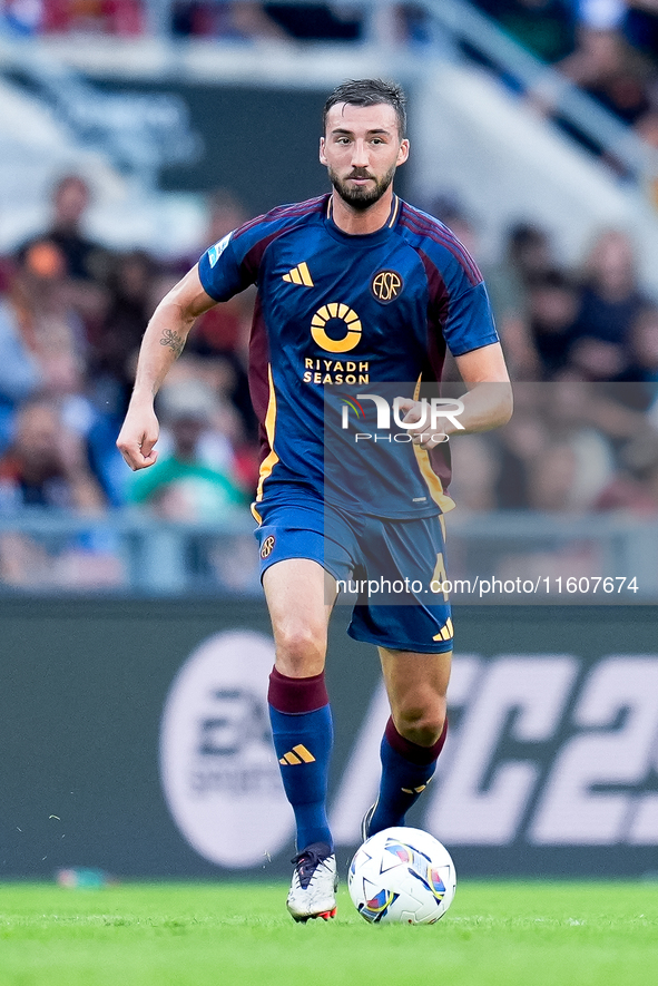 Bryan Cristante of AS Roma during the Serie A Enilive match between AS Roma and Udinese Calcio at Stadio Olimpico on September 22, 2024 in R...