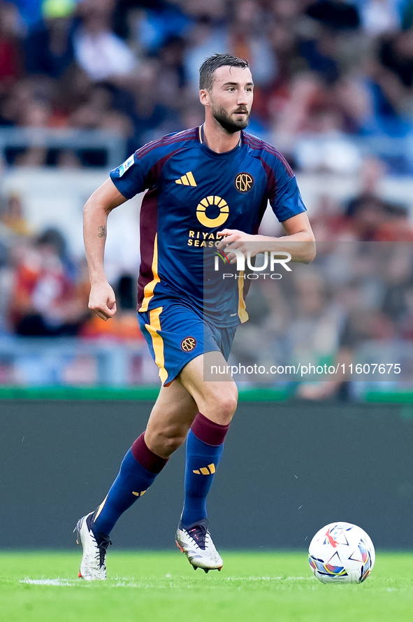 Bryan Cristante of AS Roma during the Serie A Enilive match between AS Roma and Udinese Calcio at Stadio Olimpico on September 22, 2024 in R...