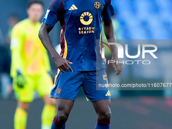 Evan Ndicka of AS Roma during the Serie A Enilive match between AS Roma and Udinese Calcio at Stadio Olimpico on September 22, 2024 in Rome,...