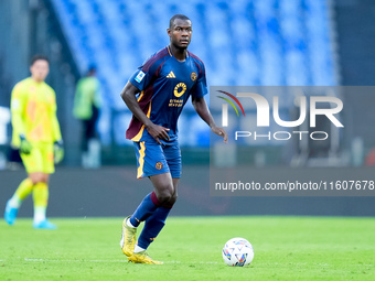 Evan Ndicka of AS Roma during the Serie A Enilive match between AS Roma and Udinese Calcio at Stadio Olimpico on September 22, 2024 in Rome,...