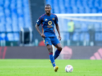 Evan Ndicka of AS Roma during the Serie A Enilive match between AS Roma and Udinese Calcio at Stadio Olimpico on September 22, 2024 in Rome,...