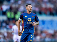 Lorenzo Pellegrini of AS Roma looks on during the Serie A Enilive match between AS Roma and Udinese Calcio at Stadio Olimpico on September 2...