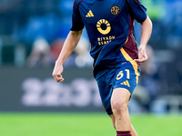 Niccolo' Pisilli of AS Roma during the Serie A Enilive match between AS Roma and Udinese Calcio at Stadio Olimpico on September 22, 2024 in...