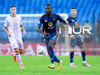 Evan Ndicka of AS Roma during the Serie A Enilive match between AS Roma and Udinese Calcio at Stadio Olimpico on September 22, 2024 in Rome,...