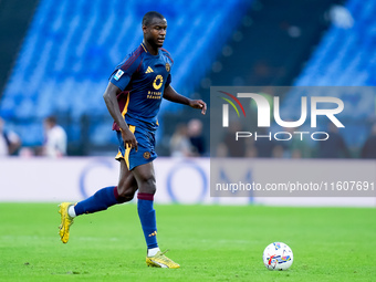 Evan Ndicka of AS Roma during the Serie A Enilive match between AS Roma and Udinese Calcio at Stadio Olimpico on September 22, 2024 in Rome,...