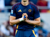 Artem Dovbyk of AS Roma looks dejected during the Serie A Enilive match between AS Roma and Udinese Calcio at Stadio Olimpico on September 2...